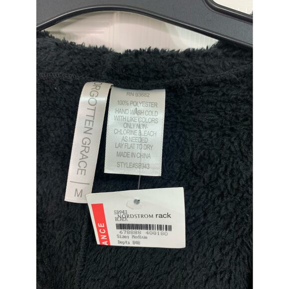 Forgotten Grace Plush Cardigan Black Size Medium‎ NWT - Picture 4 of 4